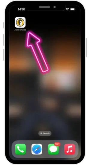 Joe Fortune App Android Home Screen Launch