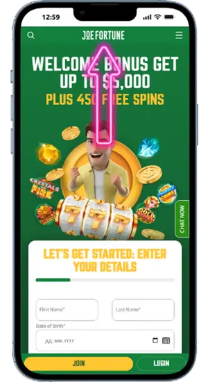 Joe Fortune Casino Official Login Page